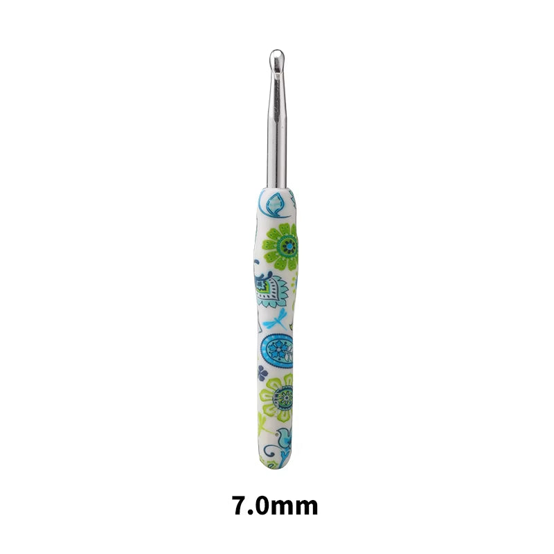 New Aluminum Crochet Hooks Cashew Flower Crochet Needles Ergonomic Crochet Kit for Beginners and Knitting Crocheting Yarn Gift