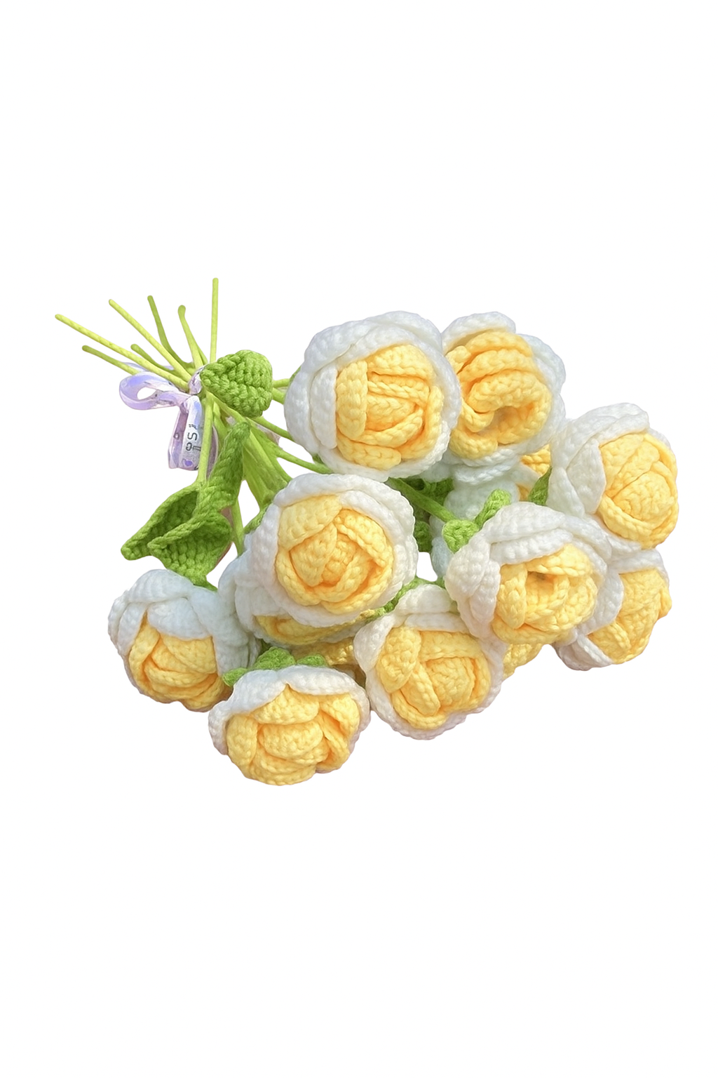 6 Pcs Fleurs en Crochet Rose | Bouquet de Roses Fait Main | Cadeau Romantique Durable