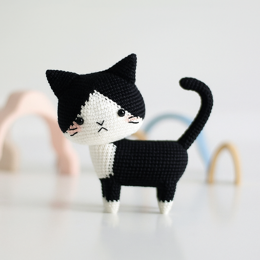Porte-clés chat en crochet – Kit DIY fait main pour débutants
