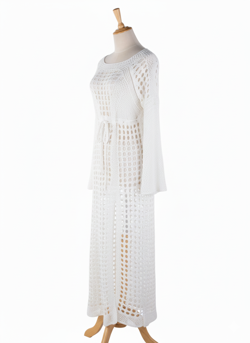 Robe de plage longue en crochet – Élégance estivale bohème