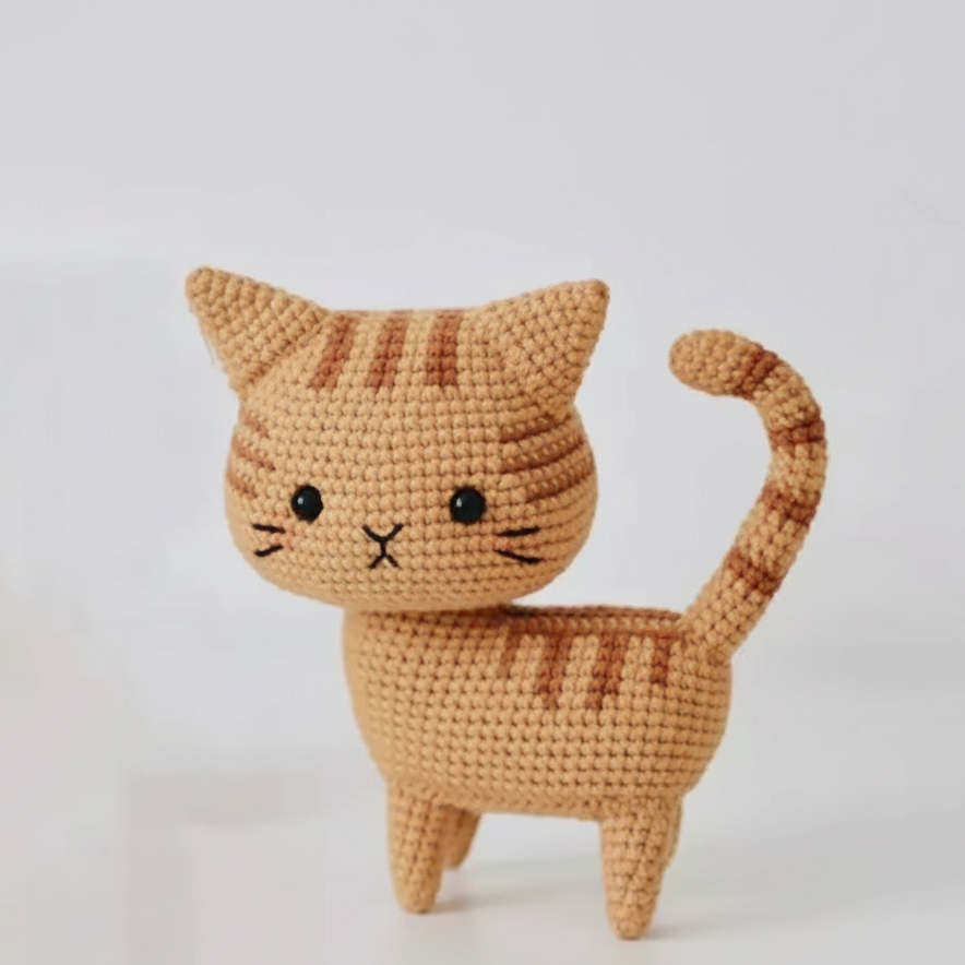 Porte-clés chat en crochet – Kit DIY fait main pour débutants