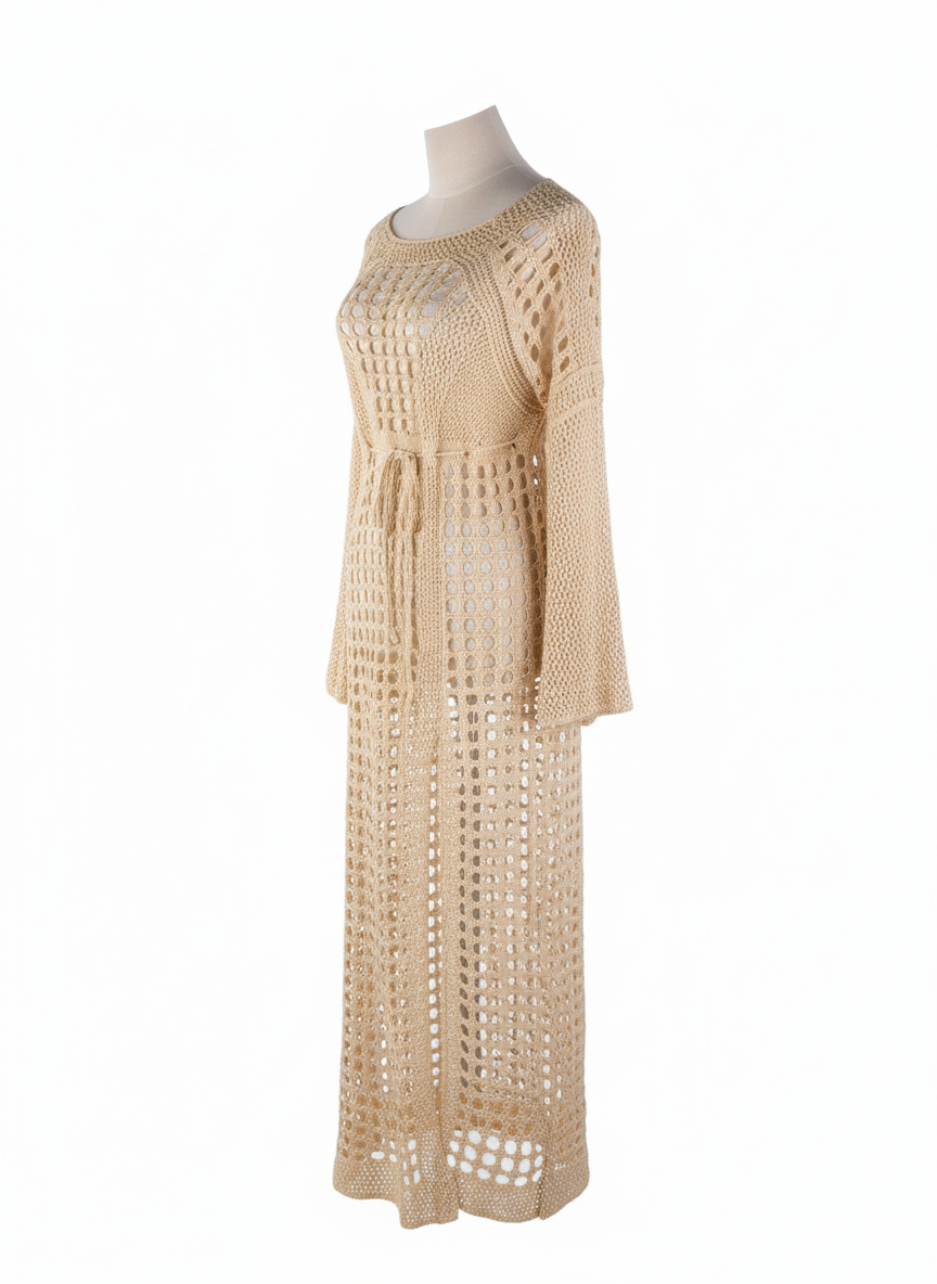 Robe de plage longue en crochet – Élégance estivale bohème