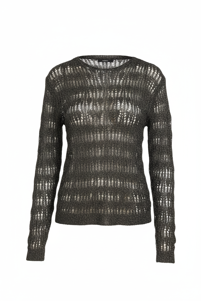 Haut en crochet fil pailleté – Élégance et brillance bohème