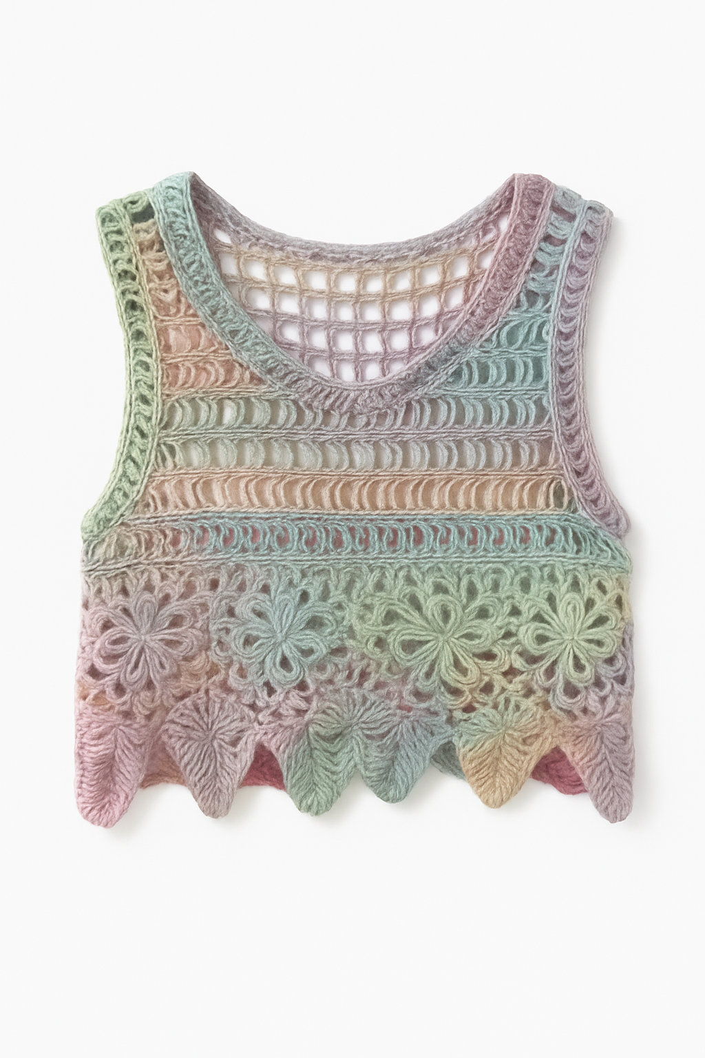 Korean Crochet Tank Top Femme – Débardeur Bohème Été