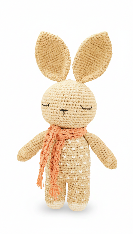 Peluche lapin en crochet – Fait main, douce et unique