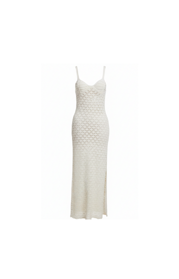 Robe longue en crochet tricotée