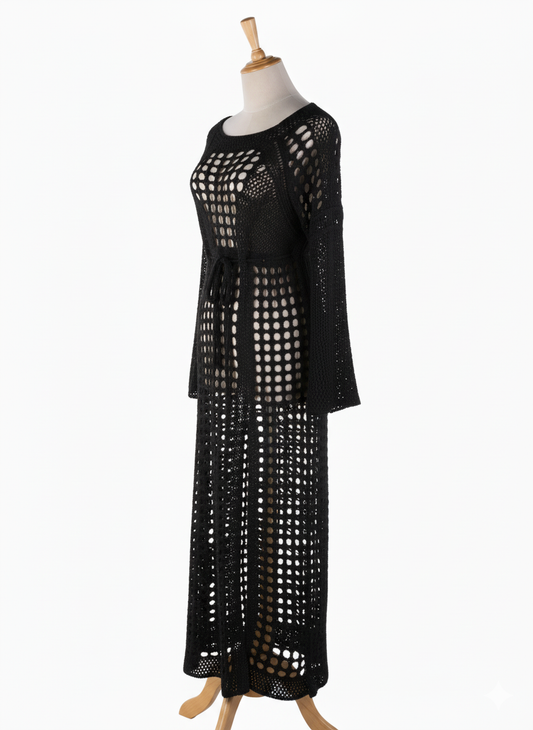 Robe de plage longue en crochet – Élégance estivale bohème